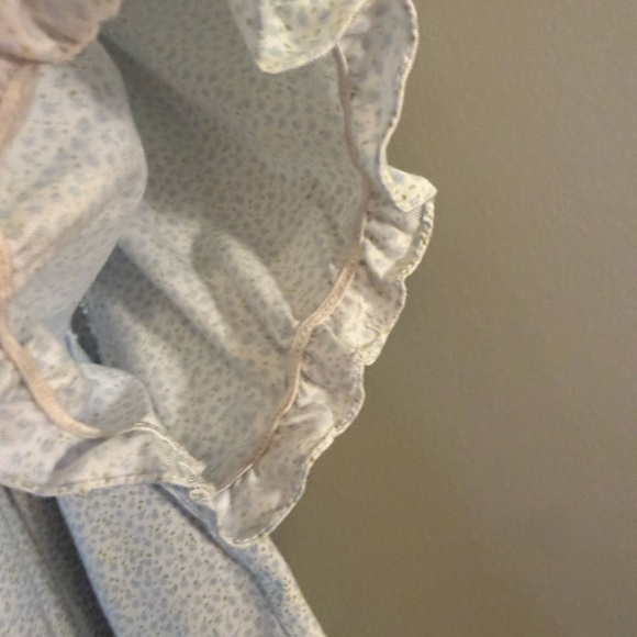 Anavini Hand Smocked Cotton Dress Blue Floral Puff Sleeve Girls Size 6 - Picture 3 of 8